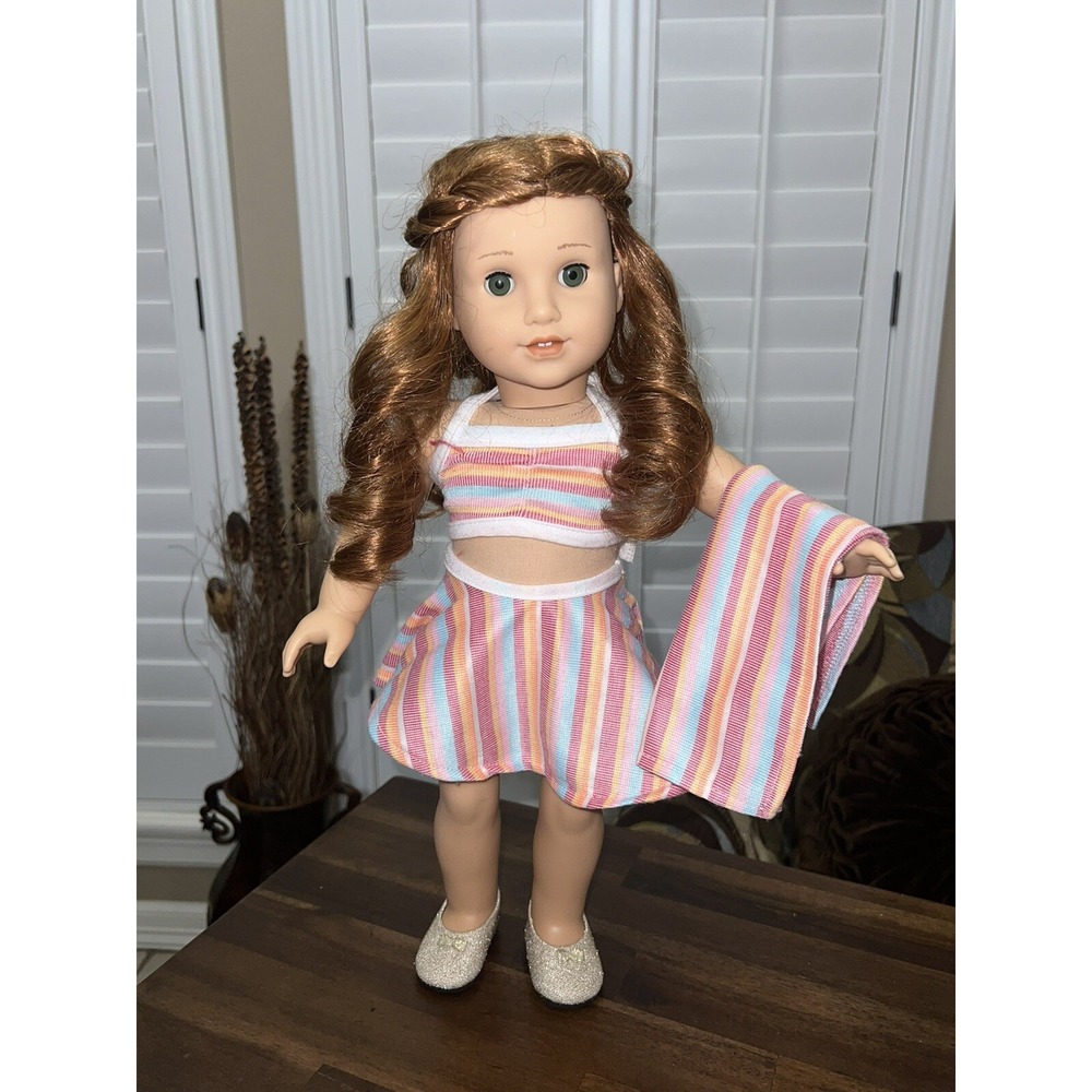 18 Inch DOLL bathing Suit Skirt Top And Towel Great For Dolls Bohemian No Doll